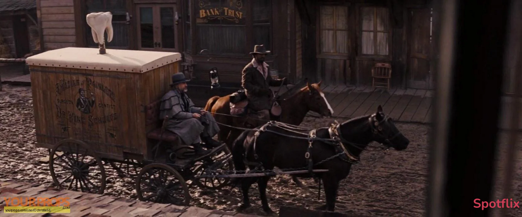 Django and Schultz Arrive in Daughtrey from Django Unchained