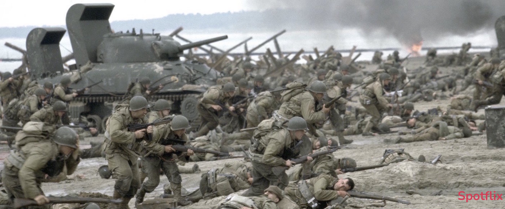 Allied Forces Land on Omaha Beach from Saving Private Ryan