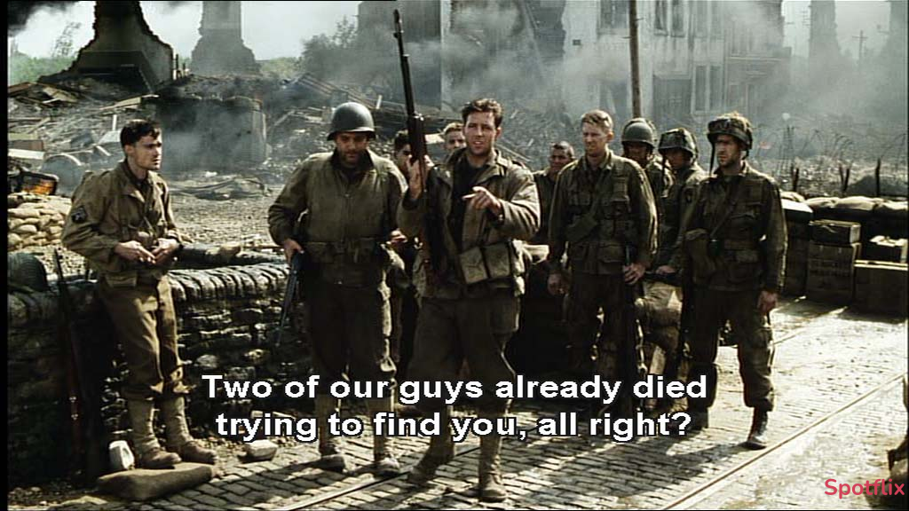 Miller’s Squad Find Private Ryan in the Ramelle from Saving Private Ryan