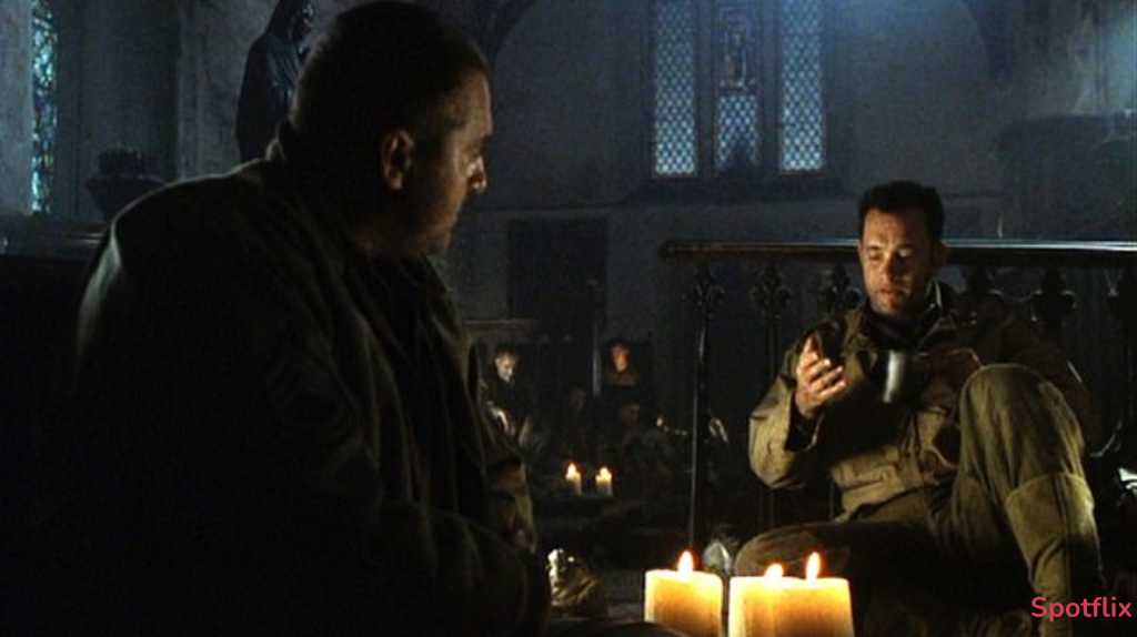The Squad Spends a Few Hours Resting in a Church from Saving Private Ryan