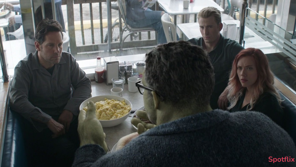Lang and Romanoff Have a Meal With Banner  from Avengers: Endgame
